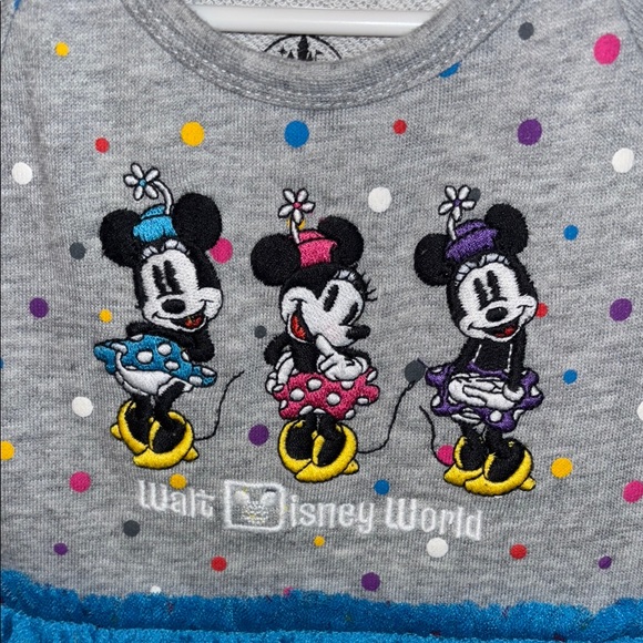 Disney Minnie Mouse Gray short sleeve dress with Blue skirt size 6 months girls - Picture 5 of 6